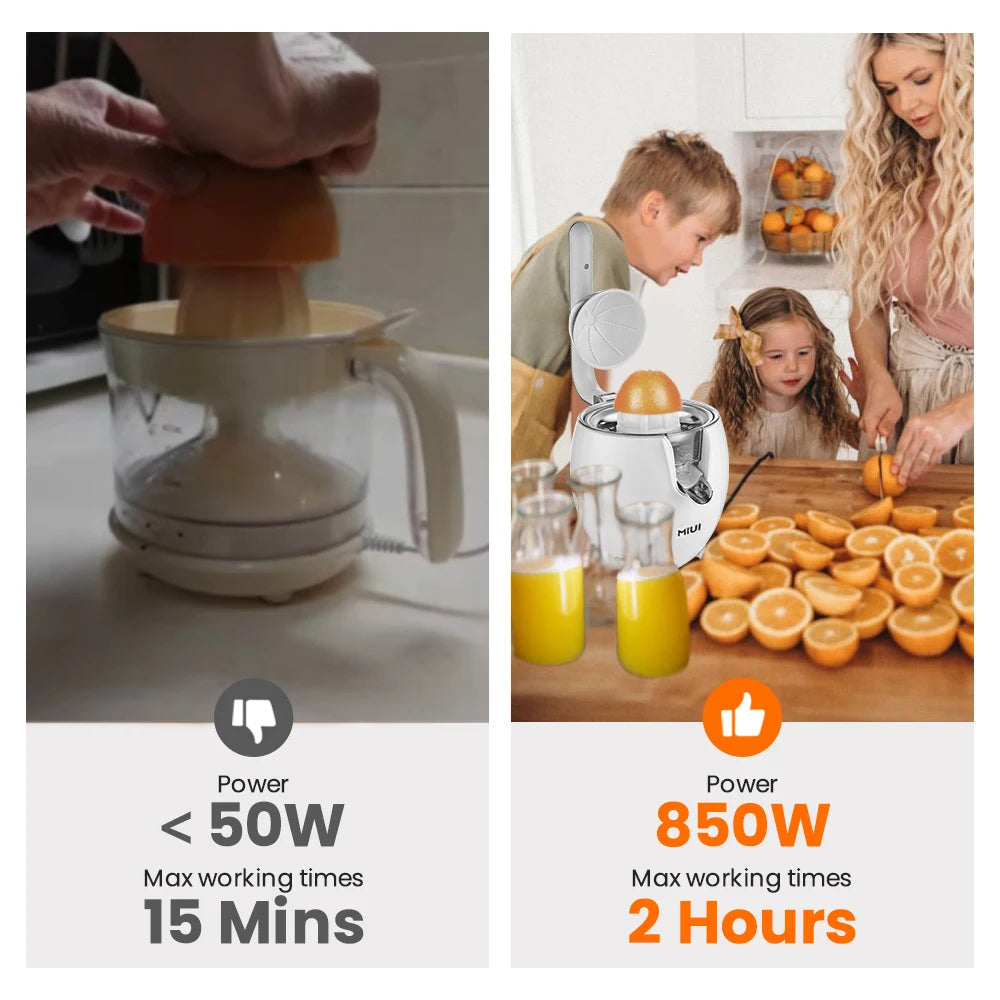 Citrus Juicer, 850W Stainless Steel Electric Press Juicer with Aluminum Die-Casting Handle