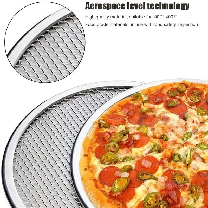 13-Inch Pizza Screen Pan - Non-Stick Baking Tray, Grilling Mesh Pad