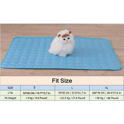 Pet Summer Cooling Pad – Self-Cooling Ice Silk Pet Bed for Dogs and Cats