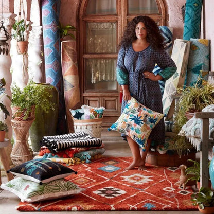 Bohemian Style Plush Carpet - Ethnic Retro Lounge Rug