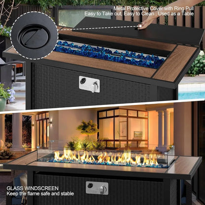 Cozy Up with Our 45-Inch Outdoor Propane Fire Pit Table