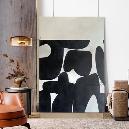 Minimalist Black & White Abstract Canvas
