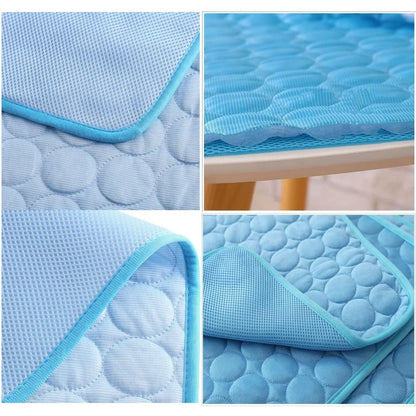 Pet Summer Cooling Pad – Self-Cooling Ice Silk Pet Bed for Dogs and Cats