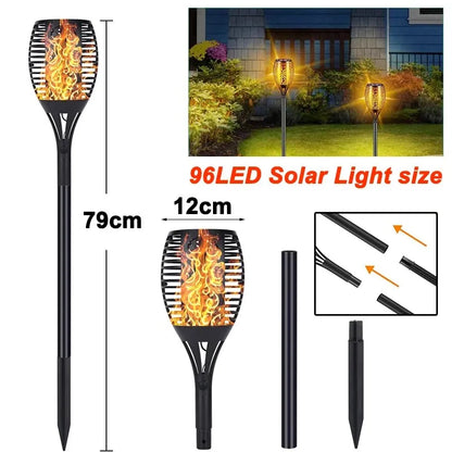 Solar LED Torch Lights Flickering Flames Waterproof Pathway Lights