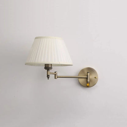 Nordic Adjustable Bedside Wall Lamp – Long Arm Fabric & Iron Reading Light