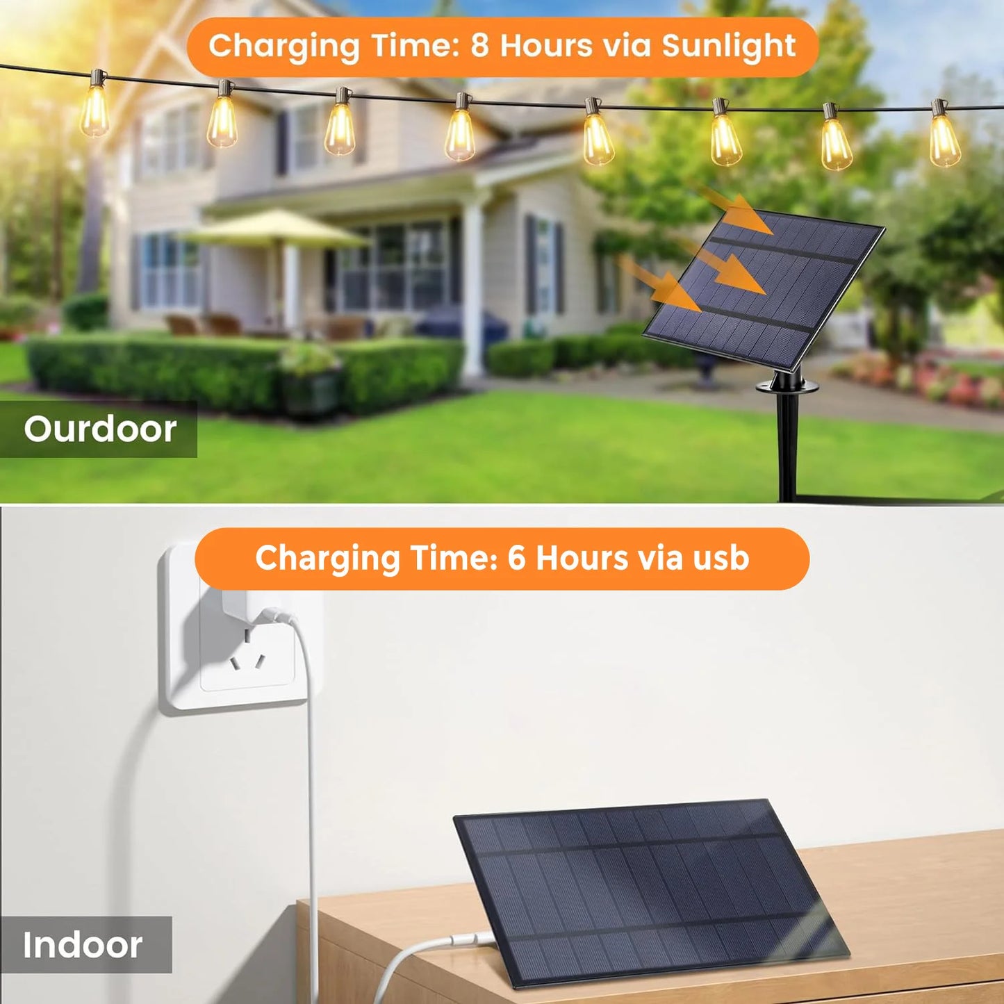 Solar String Lights Outdoor G40 Patio Lights