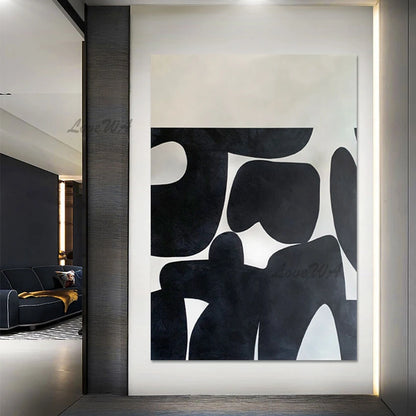 Minimalist Black & White Abstract Canvas