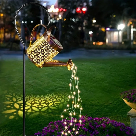 Retro Metal Lantern Solar Watering Can Lights