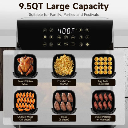 9.5QT Large Air Fryer – Multifunctional for Healthier, Family-Sized Meals