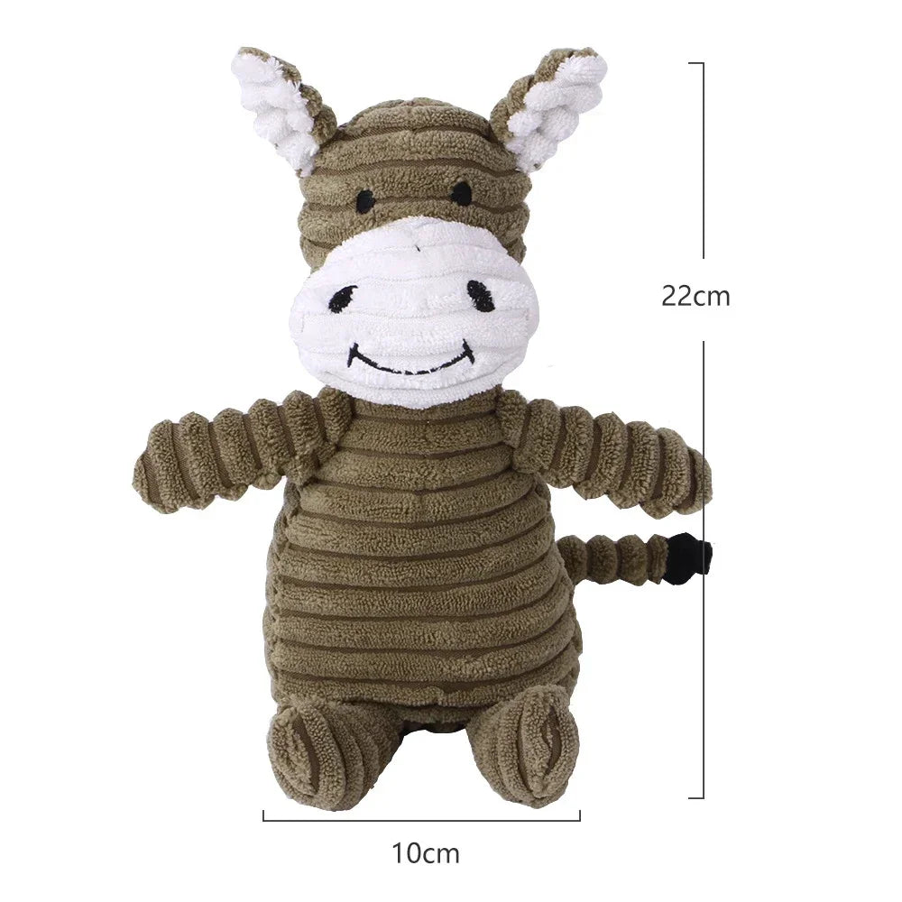 Plush Dog Toy - Animal Shapes with Squeaky Fun