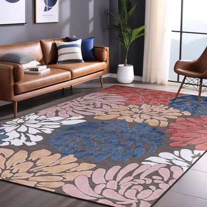 Elegant 10x14 Indoor-Outdoor Floral Area Rug