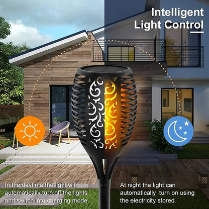 Solar LED Torch Lights Flickering Flames Waterproof Pathway Lights