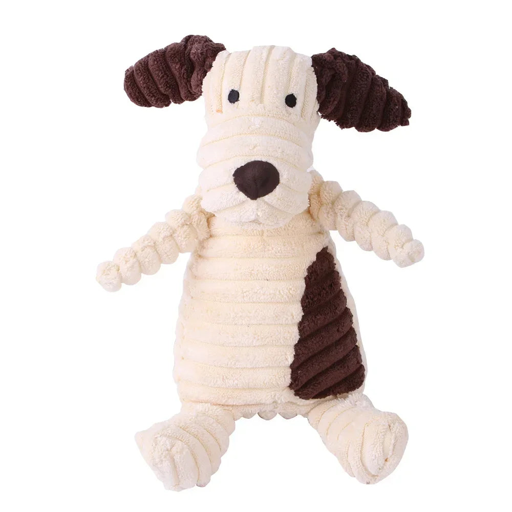 Plush Dog Toy - Animal Shapes with Squeaky Fun