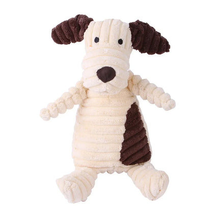 Plush Dog Toy - Animal Shapes with Squeaky Fun