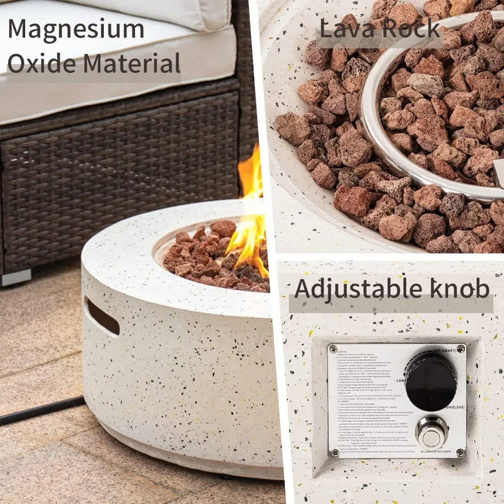 CozySpire 40,000 BTU Propane Fire Pit Table – Elegant, Portable Warmth!
