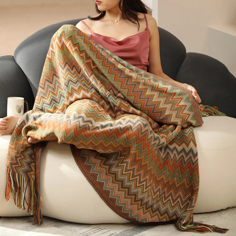 Boho Geometric Aztec Blanket – Cozy, Stylish & Versatile