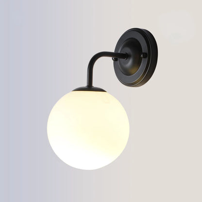 Brozen Black & Gold Modern LED Glass Ball Wall Light Fixture