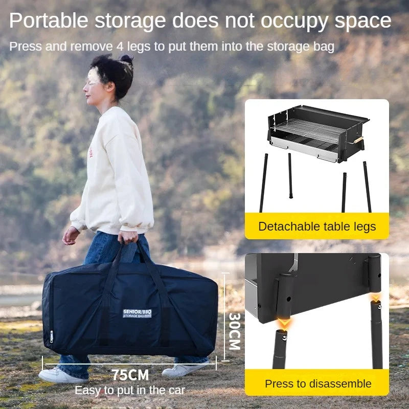 Portable Smokeless Charcoal BBQ Grill for Outdoor Fun
