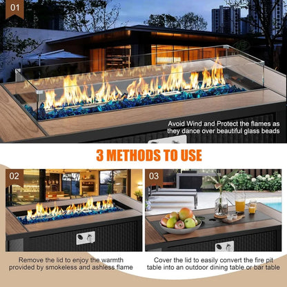 Cozy Up with Our 45-Inch Outdoor Propane Fire Pit Table