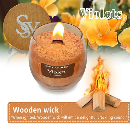 Glass Aroma Candle Long-lasting fragrance Smokeless Handmade Soy Wax Aroma Candle Indoor Aroma Creative Gift Candle