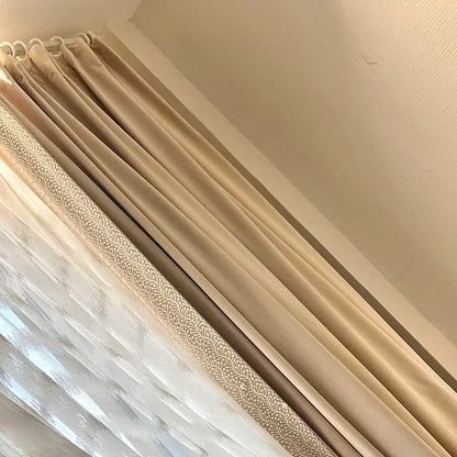 French Light Luxury Blackout Velvet Curtains with Lace