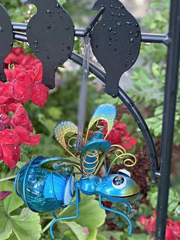 Whimsical 3D Solar Insect Statue with LED Fairy Lights