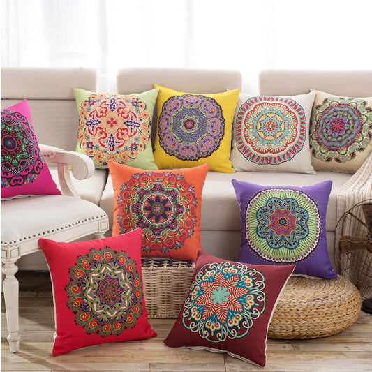 Decorative Linen Throw Pillow with Core – 45x45cm | National Style Cushion for Home or Office